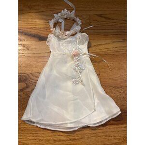 American Girl White Dress & Floral Headband Set For Dolls